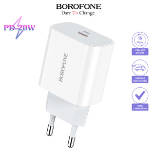 Củ sạc 20W Borofone BA38A Plus chính hãng cổng Type C hỗ trợ sạc nhanh bảo hành 12 tháng