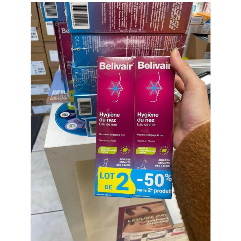 Xịt mũi nội địa Pháp Belivair Nasal Spray 125ml cho bé từ 3 tháng và người lớn
