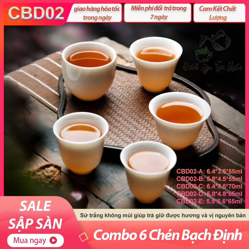⚡️Hàng Mới Về⚡️Tổng Hợp 5 Mẫu Chén Bạch Định Thấu Quang