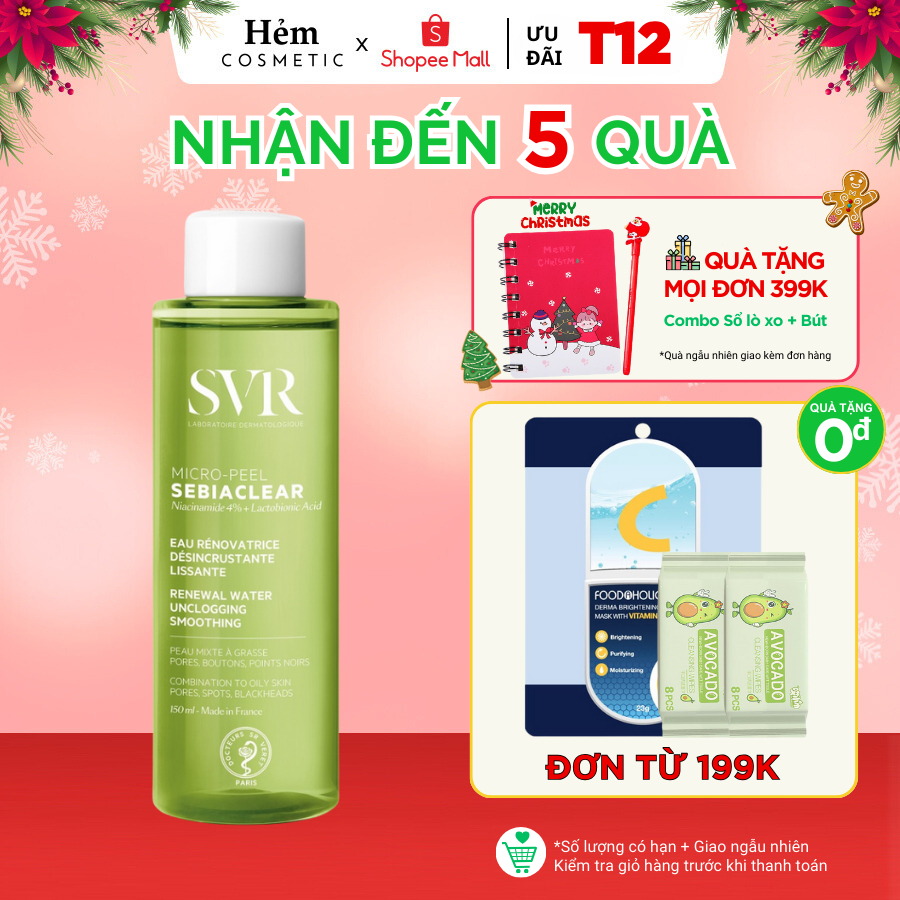 Nước cân bằng cho da dầu mụn SVR Sebiaclear Micro Peel 150ml - Hẻm Cosmetic