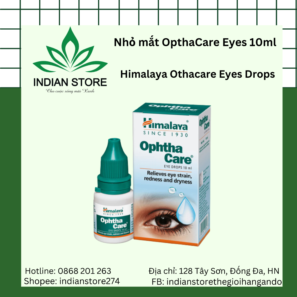 Dung dịch nhỏ mắt giảm mỏi mắt, khô mắt - Himalaya Ophtha Care Eye Drops 10ml