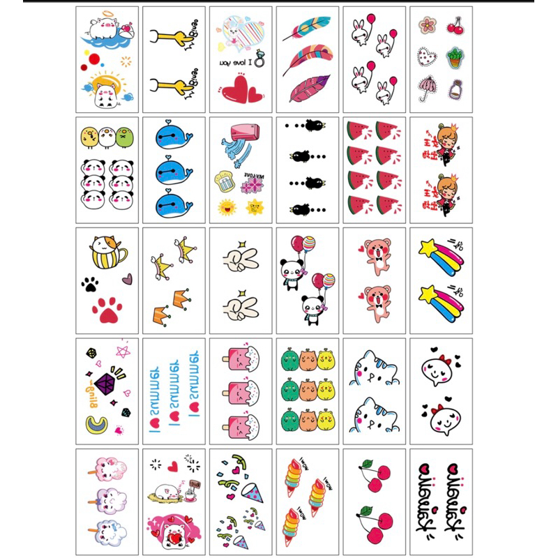 Combo 30 tấm Hình xăm dán mini