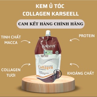 Kem ủ tóc Karseell Maca Power Collagen 500ml phục hồi hư tổn Hấp ủ tóc thẳng mượt bổ xung collagen