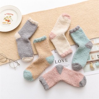 Tất bông tb1 lông xù màu pastel vớ nữ lông xù ấm áp