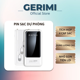 Sạc dự phòng 20000mAh và 10000mAh tích hợp pin sạc kèm đèn với sạc 3 đầu phù hợp tất cả dòng máy AK120 và AK121