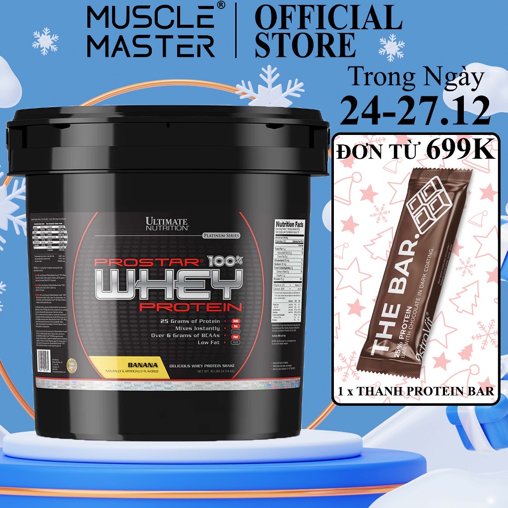 Whey Tăng Cơ Cao Cấp Ultimate Nutrition Prostar 100% Whey Protein 10lbs