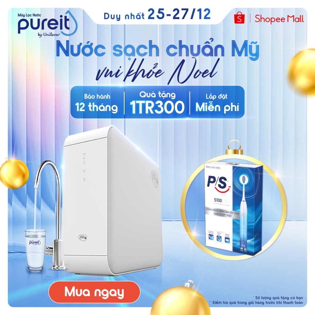 [25-27.12 TẶNG BÀN CHẢI ĐIỆN P/S | MIỄN PHÍ LẮP ĐẶT | BẢO HÀNH 12 THÁNG] Máy Lọc Nước Âm tủ bếp Pureit Delica UR5640