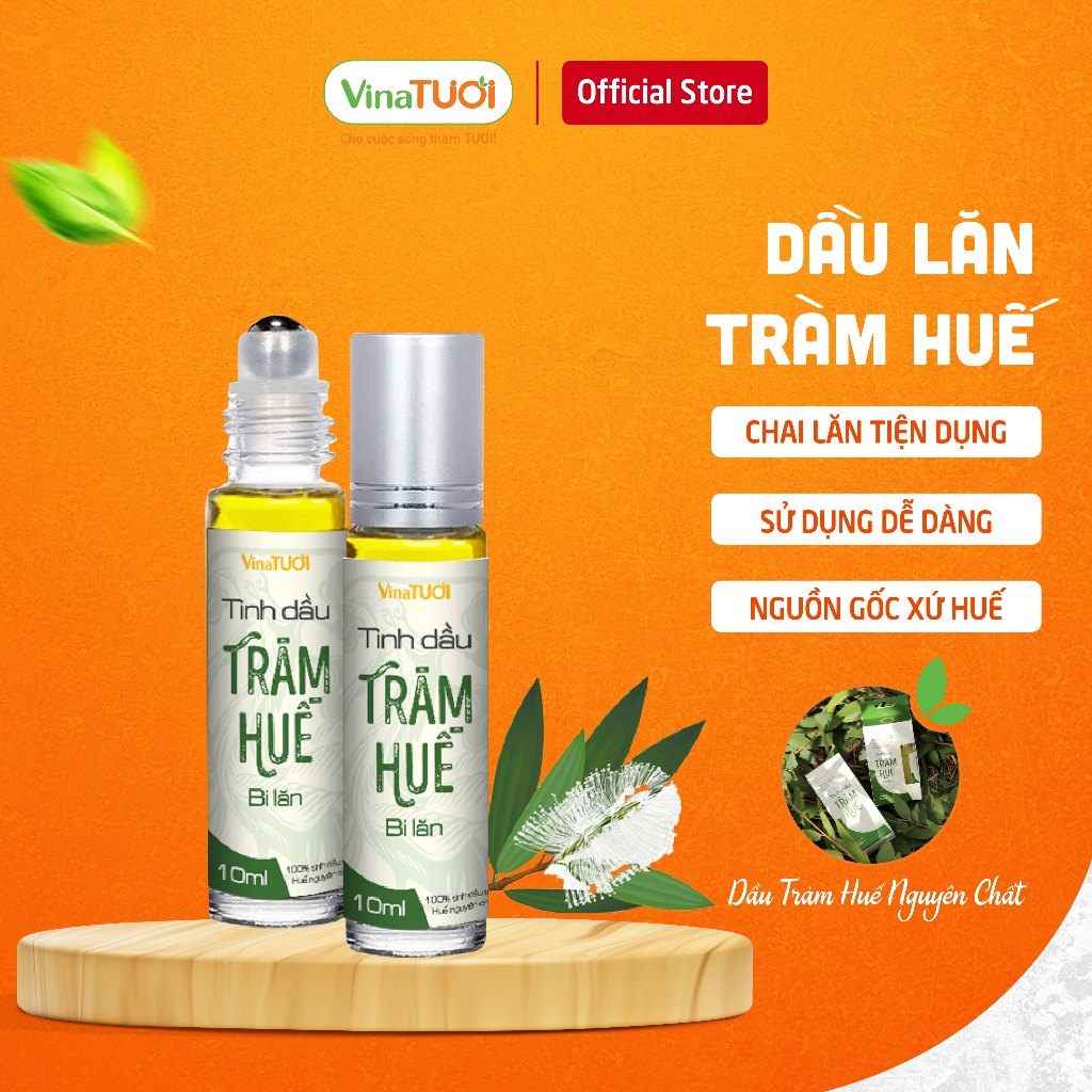 Tinh Dầu VINA TƯƠI Tràm Bi Lăn 10ml Kháng Khuẩn, Phòng Bệnh, Thoa Vết Muỗi Đốt Ở Trẻ Em
