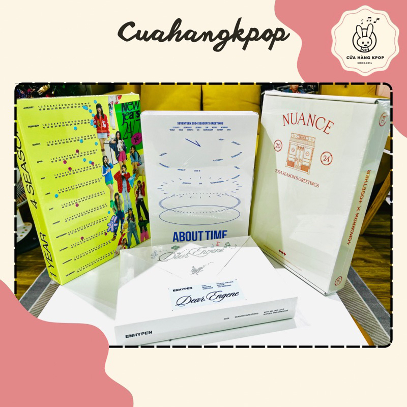 2024 SEASON GREETING HYBE NEWJEANS ENHYPEN SEVENTEEN TXT LE SSERAFIM TXT ĐẦY ĐỦ NGUYÊN SEAL