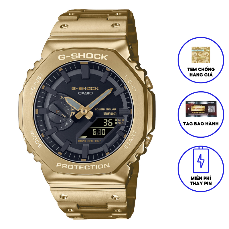 Đồng Hồ Casio Nam Dây Thép Không Ghỉ Chính Hãng G-SHOCK GM-B2100GD-9A