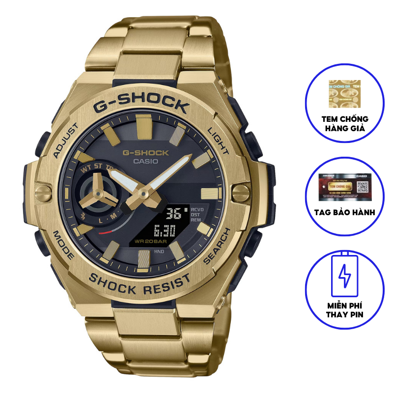 Đồng Hồ Casio Nam Dây Thép Không Ghỉ GSHOCK GST-B500GD-9ADR Chính Hãng