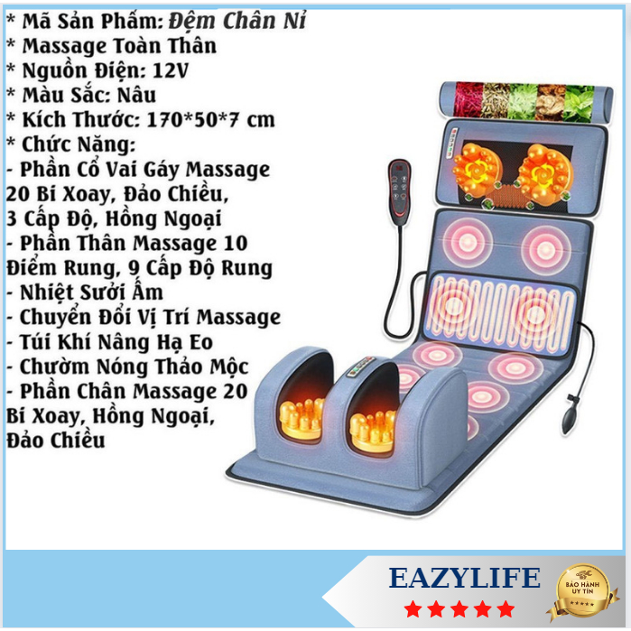Đệm Massage, Nệm Massage toàn thân xoa bóp, bấm huyệt giúp giải toả căng thẳng, mệt mỏi