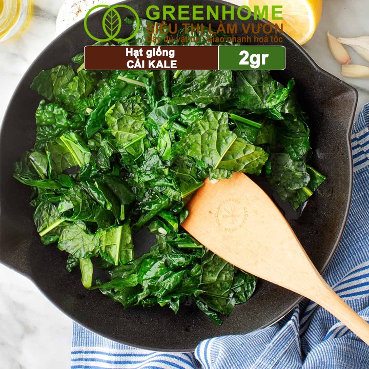 Hạt Giống Cải Xoăn Kale Greenhome, Gói 2g, Dễ Trồng Quanh Năm, Nảy Mầm Cao, Thu Hoạch Nhanh, Năng Suất Cao R16