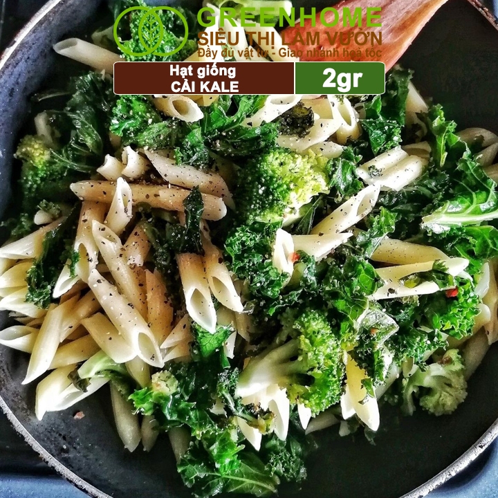 Hạt Giống Cải Xoăn Kale Greenhome, Gói 2g, Dễ Trồng Quanh Năm, Nảy Mầm Cao, Thu Hoạch Nhanh, Năng Suất Cao R16