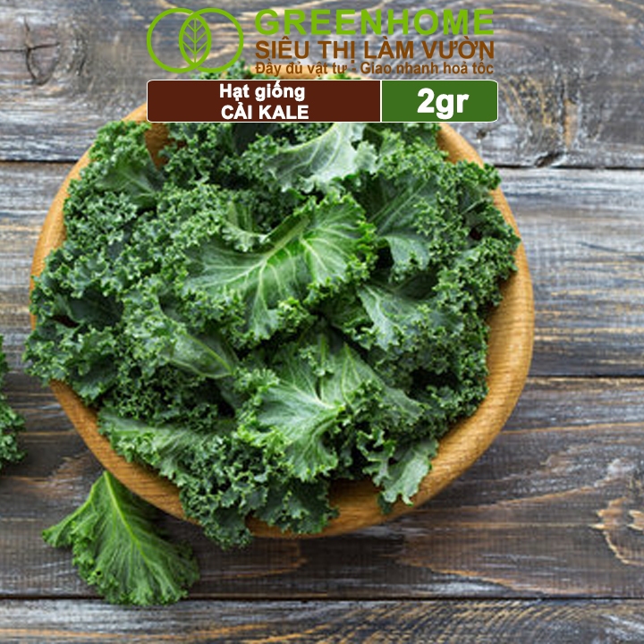 Hạt Giống Cải Xoăn Kale Greenhome, Gói 2g, Dễ Trồng Quanh Năm, Nảy Mầm Cao, Thu Hoạch Nhanh, Năng Suất Cao R16