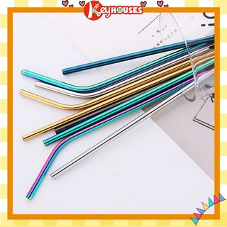 Ống hút trà sữa cà phê nước ép inox ống hút thẳng cong cọ rửa bóng đẹp