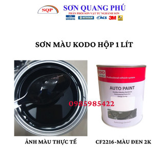Sơn màu đen bóng cf2216 1 lít 2k kodo, sơn phủ đen 2 thành phần cho oto xe máy sơn màu đen tự bóng sonquangphu323