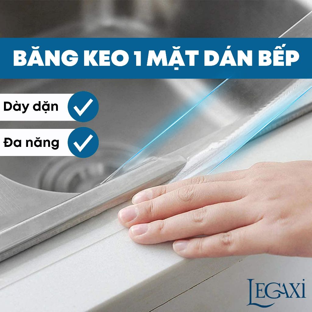 Băng keo 1 mặt dày dán chậu rử achống thấm nước dầu mỡ bếp nấu, lò vi sóng, lò nướng nhà vệ sinh toilet Legaxi