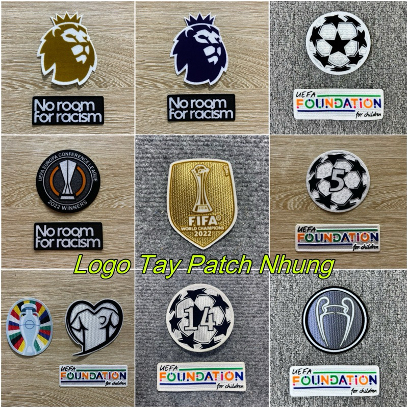 Logo Patch Nhung Cao Cấp logo C1, Euro, Ngoại Hạng…