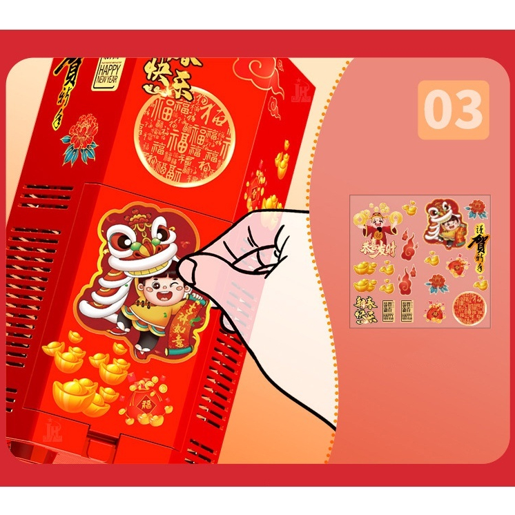 Máy thổi bong bóng pháo hoa, Máy bắn bong bóng có đèn LED kèm nhạc đón tết 2024 LÂM DƯƠNG TOYS