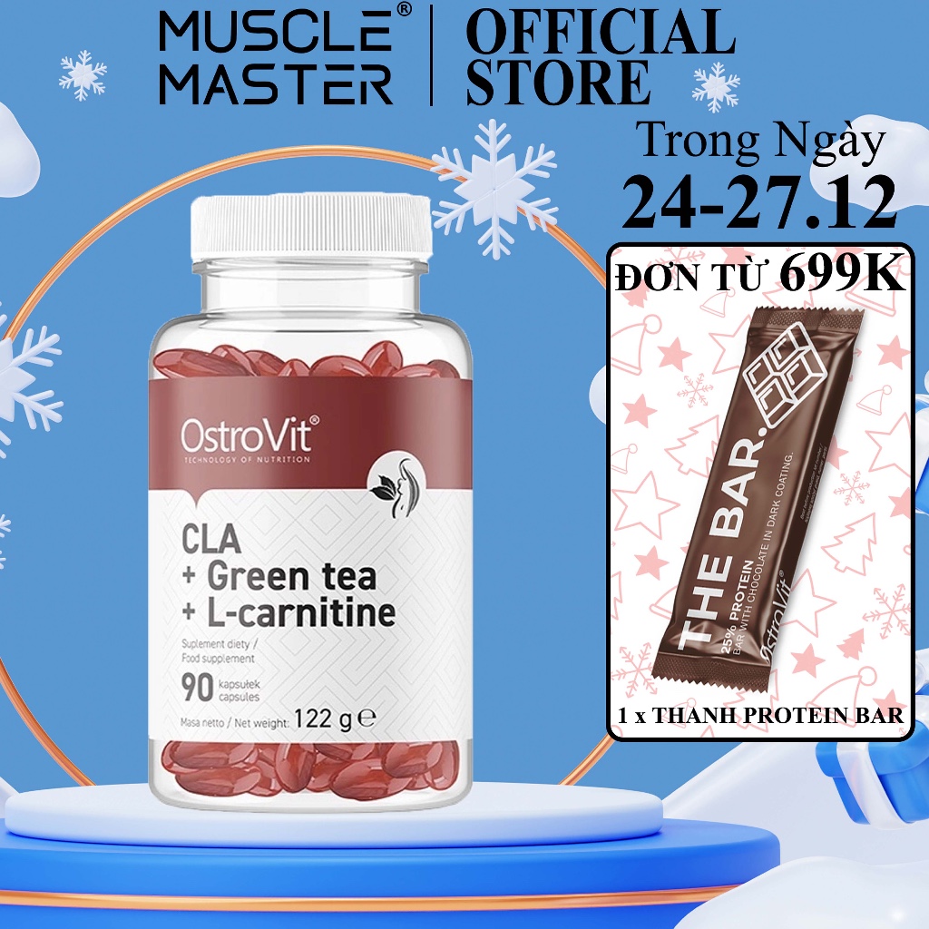 Viên Giảm Mỡ Tự Nhiên Ostrovit CLA + Green Tea + L-Carnitine 90 Viên