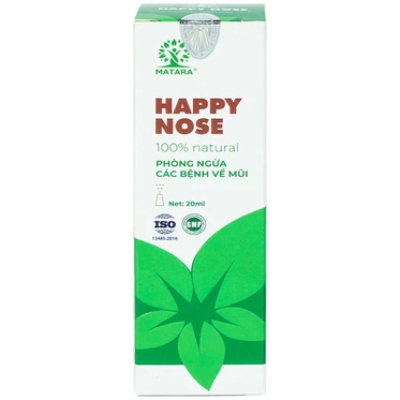 Dung dịch xịt mũi Happy Nose Matara hỗ trợ nghẹt mũi, viêm xoang (20ml)