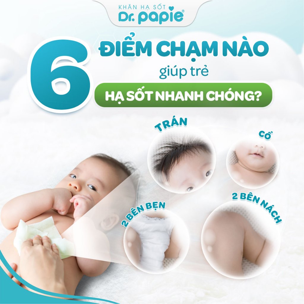 Combo 2 Khăn Lau Hạ Sốt 0+ Dr Papie Thải Nhiệt Hạ Sốt Chuẩn Nhi Khoa, Ngăn Ngừa Co Giật Cho Bé Hộp 5 Gói x 5 Khăn/Gói x2