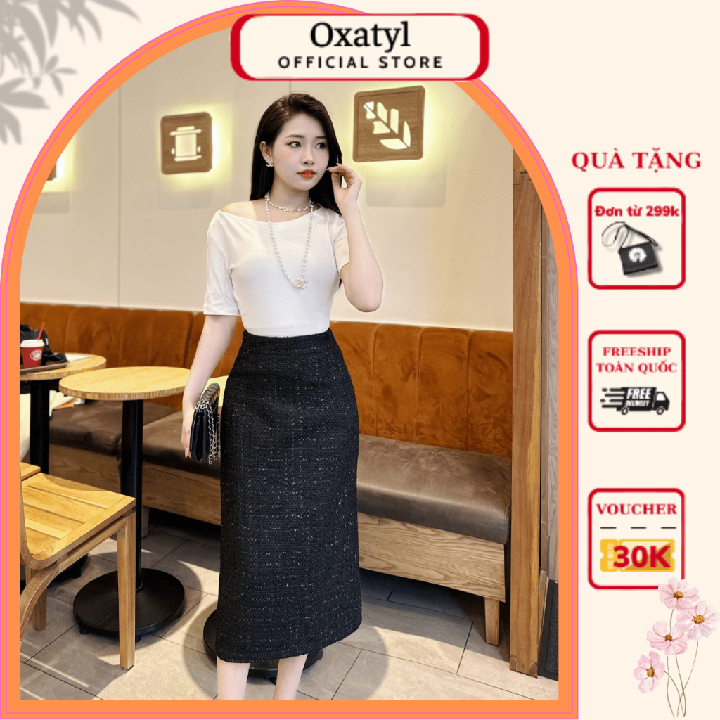 Chân váy dạ thu đông cao cấp Oxatyl V84 Chất vải dày mềm mịn, 2 lớp lót
