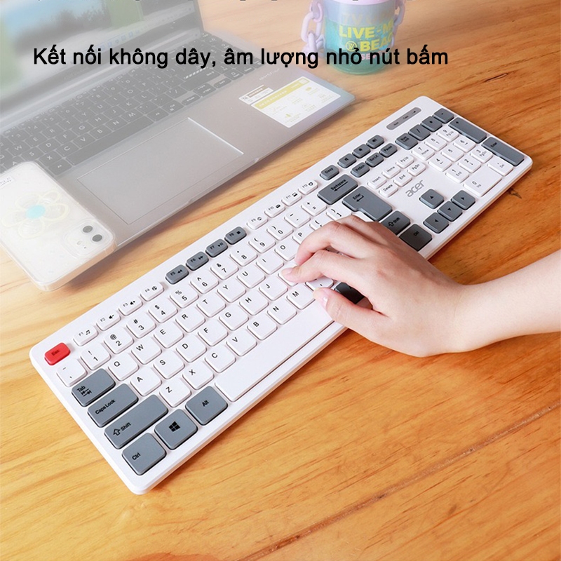 Bộ Bàn Phím Và Chuột Không Dây Acer OAK920 Nút Tắt Tiếng Thích Hợp Làm Văn Phòng Công Ty Và Giải Trí | BigBuy360 - bigbuy360.vn