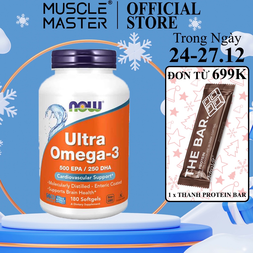 Viên Bổ Sung Dầu Cá Siêu Cô Đặc Now Omega 3 ULTRA 180 Viên