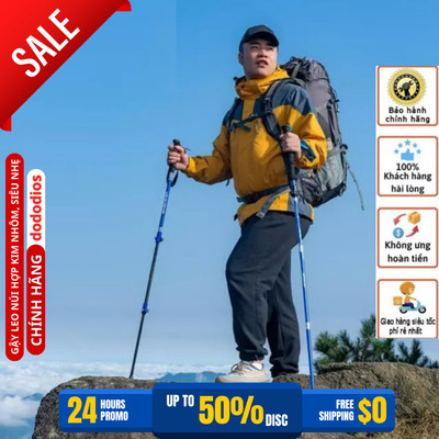 Gậy Leo Núi Dã Ngoại Gậy Trekking Có Thể Điều Chỉnh Độ Cao Làm Từ Hợp Kim Nhôm Chắc Chắn - Hãng Dododios
