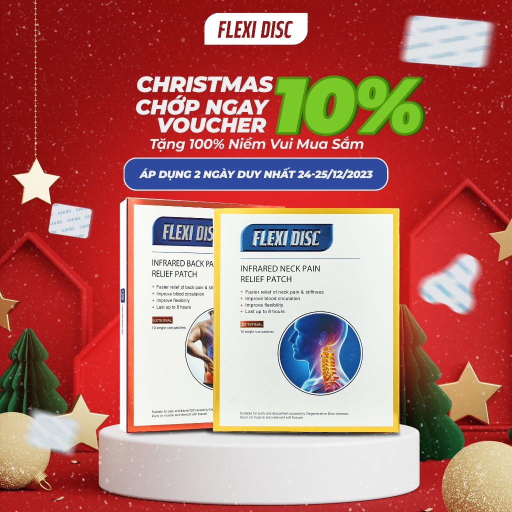 Túi 2 miếng dán hồng ngoại giảm đau lưng Flexi Disc - Hàng nội địa Trung, giảm đau nhanh chóng