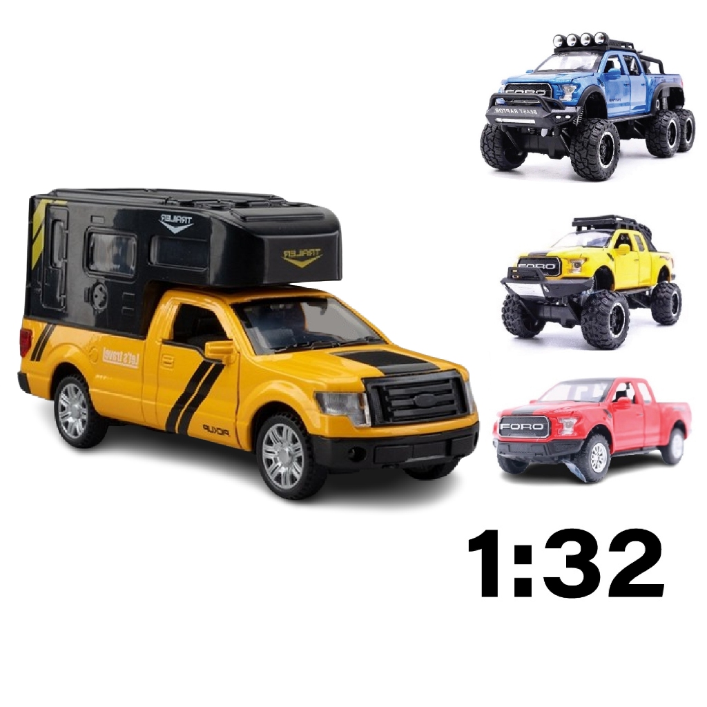 Mô hình xe Ford F150 Raptor off road - 6x6 tỉ lệ 1:32 bằng kim loại có âm thanh