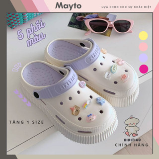 Dép sục nữ Mayto đế cao 5.5cm XIXITIAO kèm charm Pizza có quai hậu dễ thương Hàn Quốc CS-45
