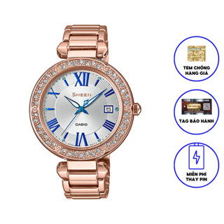 Đồng Hồ Nữ Dây Thép Không Ghỉ Chính Hãng Casio SHEEN SHE-4057PG-7AUDF
