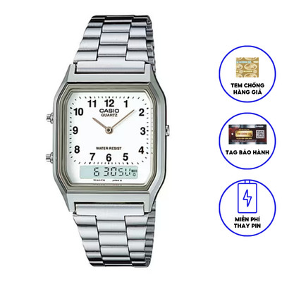 Đồng hồ nam/nữ dây kim loại chính hãng CASIO AQ-230A-7BMQ