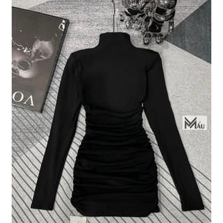Đầm body ôm rúm sườn M