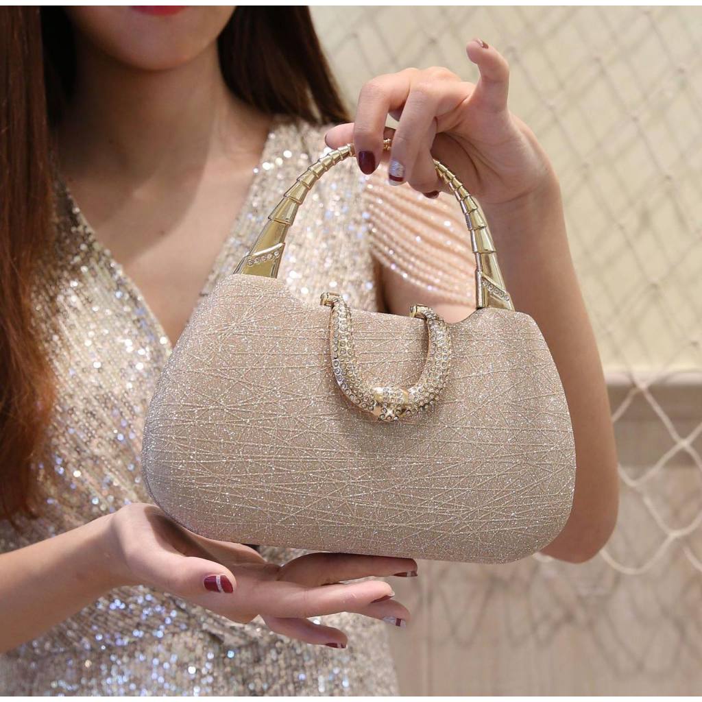 Túi Xách Nữ  đính đá lấp lánh - Túi Cầm Tay Nữ - Clutch Đi Tiệc - Túi cốp đá quảng châu (T28) Túi Tặ