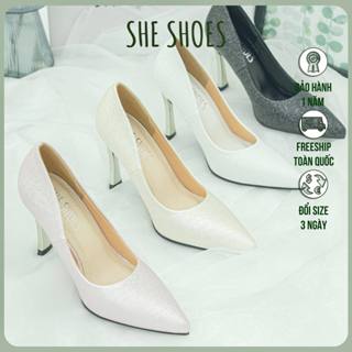 GIÀY CƯỚI NHŨ LẤP LÁNH GÓT KIM LOẠI - NEW ARRIVAL - GC08006