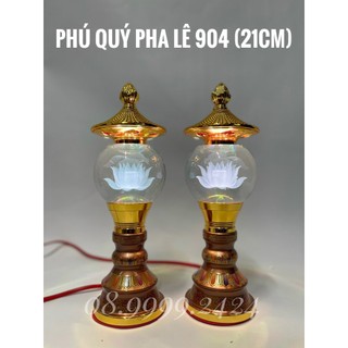 Đèn thờ phú quý pha lê 904 21cm