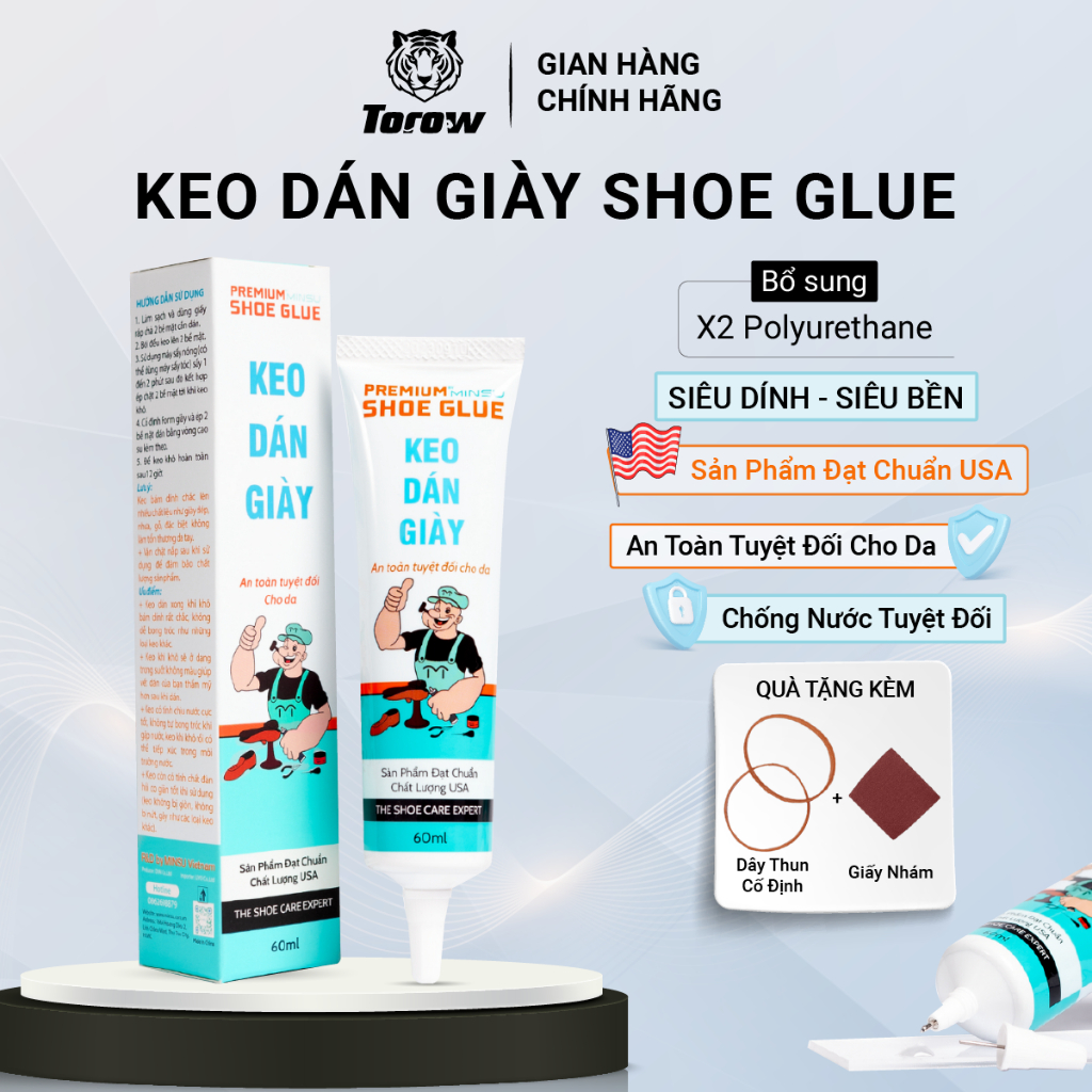 Keo Dán Giày MINSU M2522 Trong Suốt Siêu Dính Chống Nước Tốt Độ Bền Cao An Toàn Cho Da 30ml 60ml