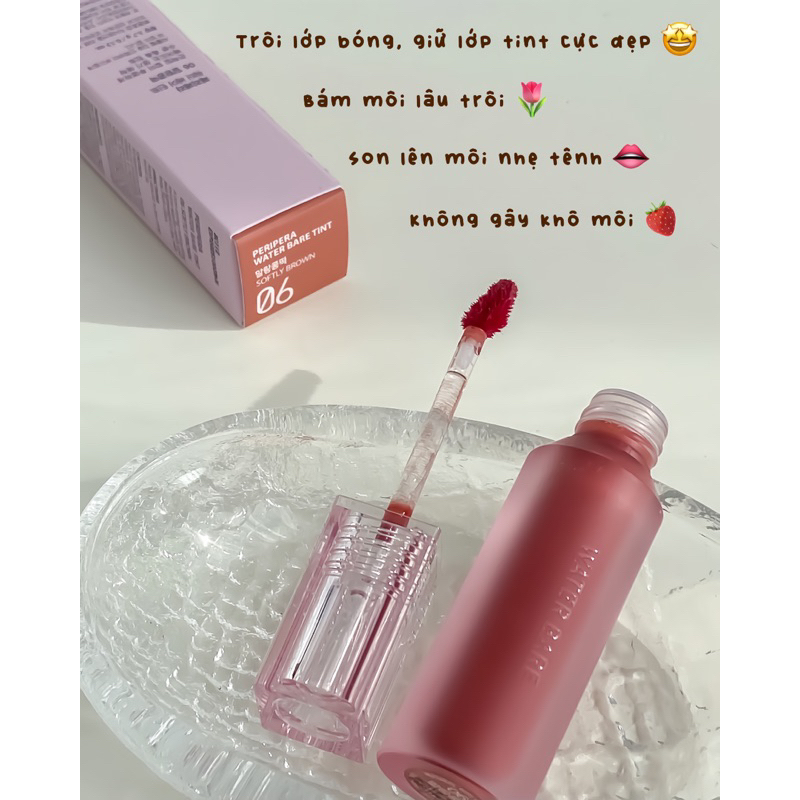 💖 Son Nước Bóng Nhẹ 𝗣𝗲𝗿𝗶𝗽𝗲𝗿𝗮 𝗪𝗮𝘁𝗲𝗿 𝗕𝗮𝗿𝗲 𝗧𝗶𝗻𝘁 ✨
