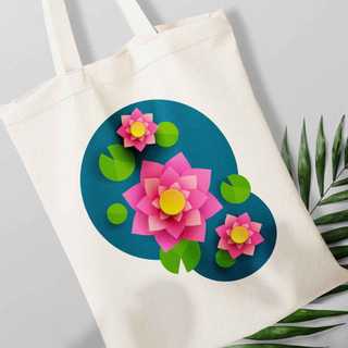 Túi canvas, túi vải bố in hình Hoa sen