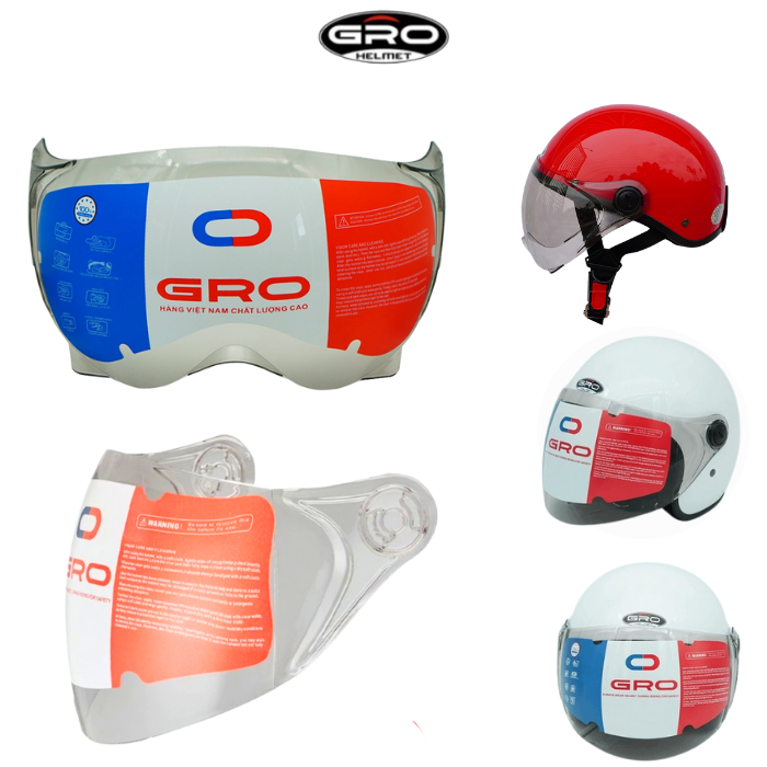 Kính gắn mũ bảo hiểm Gro thay thế các dòng nửa đầu , 3/4 chất lượng cao