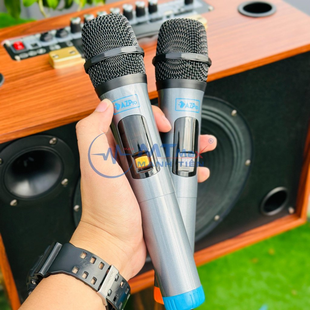 Loa Bluetooth Di Động AZPro SG09 - Loa 2 Đường Tiếng Bass25 Siêu Trầm Âm Thanh Mạnh Mẽ Vô Đối Đi Kèm 2 Micro Không Dây