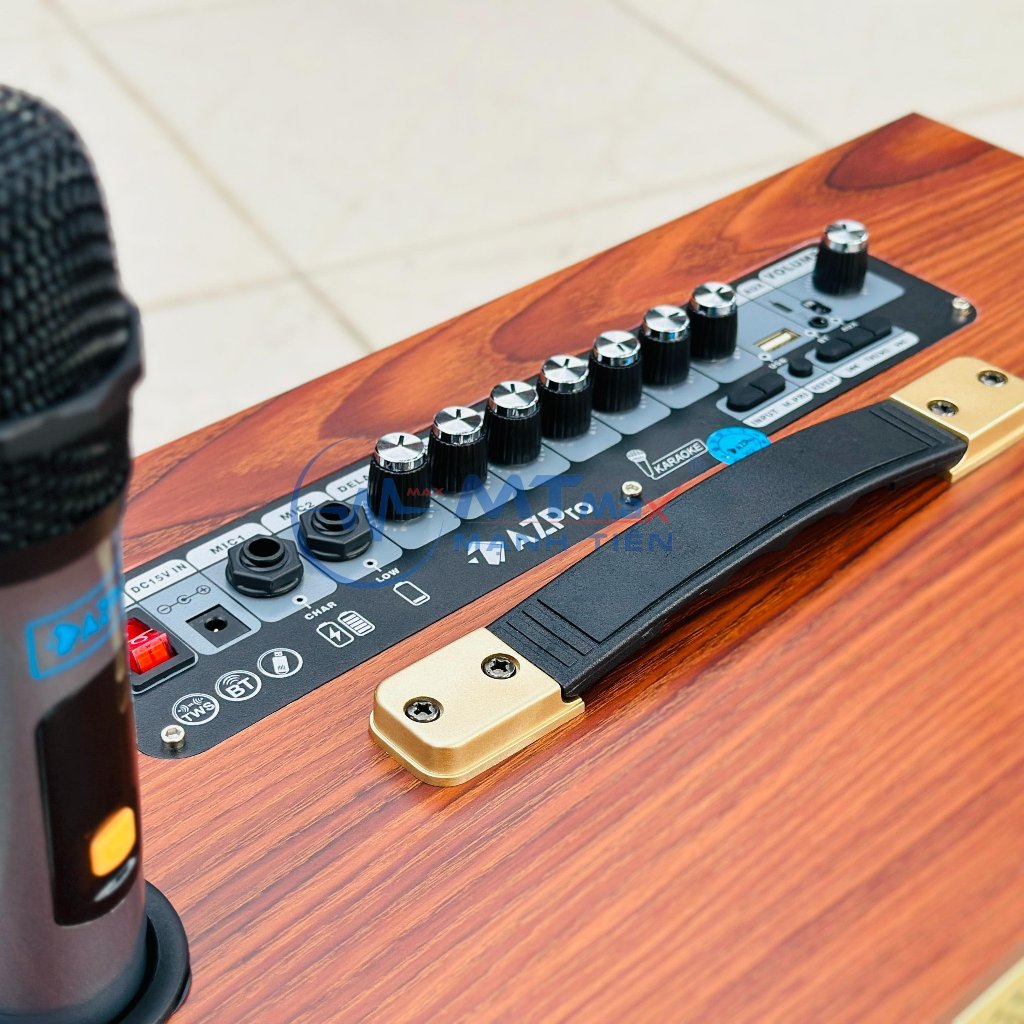 Loa Bluetooth Di Động AZPro SG09 - Loa 2 Đường Tiếng Bass25 Siêu Trầm Âm Thanh Mạnh Mẽ Vô Đối Đi Kèm 2 Micro Không Dây