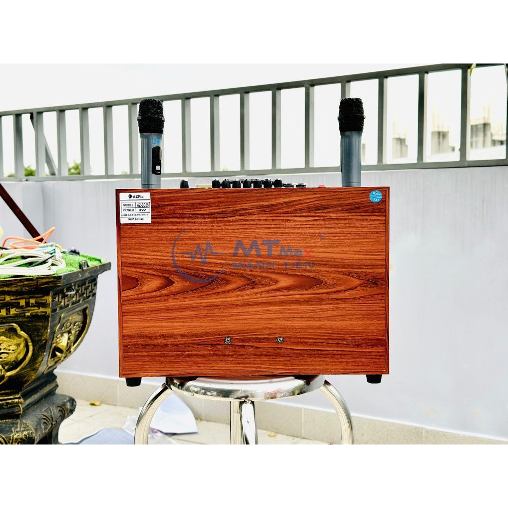 Loa Bluetooth Di Động AZPro SG09 - Loa 2 Đường Tiếng Bass25 Siêu Trầm Âm Thanh Mạnh Mẽ Vô Đối Đi Kèm 2 Micro Không Dây