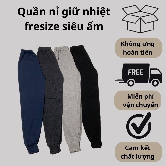 Quần giữ nhiệt nam nữ chất liệu nỉ coton co giã tốt, chất vải đanh đep, mặc bên trong giữ ấm siêu tốt freesize