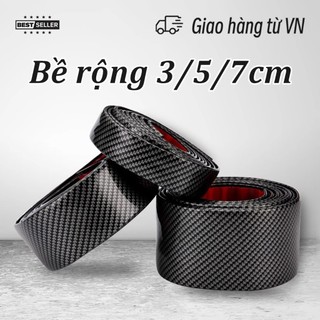 Cuộn Băng Keo Dán Bảo Vệ Cửa Xe Hơi Họa Tiết Sợi Carbon 3D Chống Trầy 3cm / 5cm / 7cm