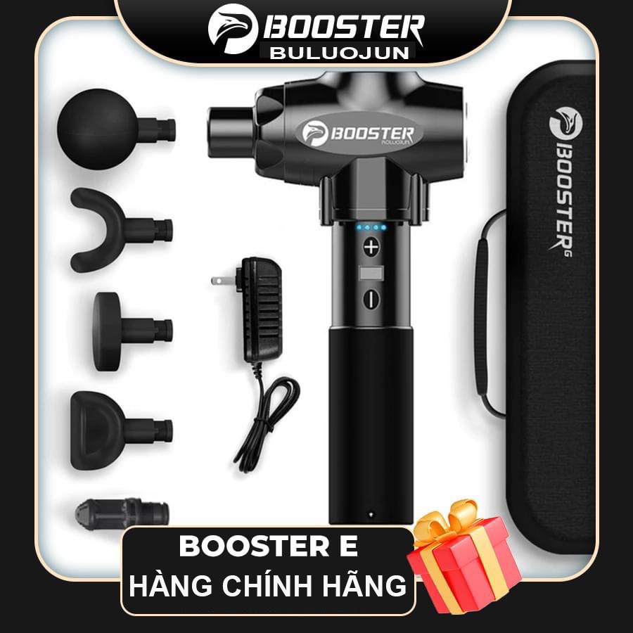  Máy  súng  massage cầm tay 9 tốc độ trị đau nhức giãn cơ Fascial Gun BOOSTER E - 135W 6 đầu - CHÍNH HÃNG 